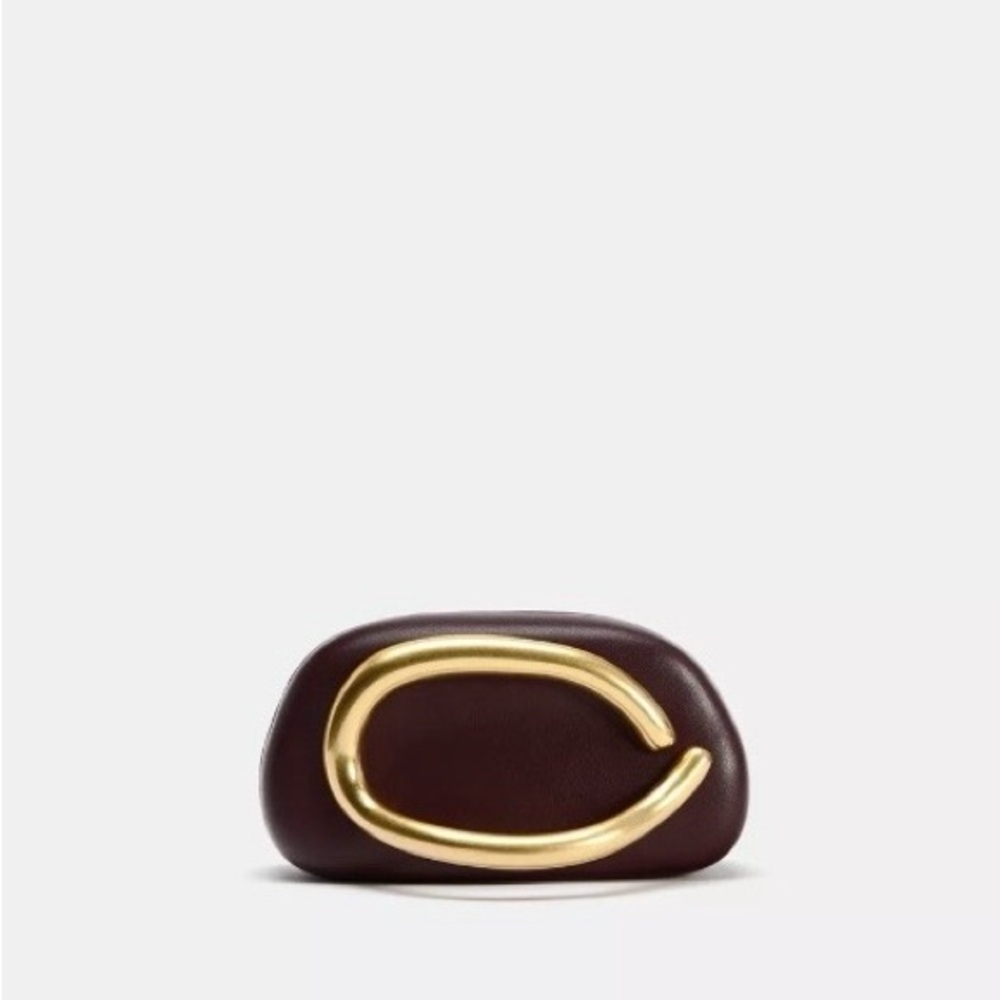 Zara Maroon  Clutch with Gold Accent